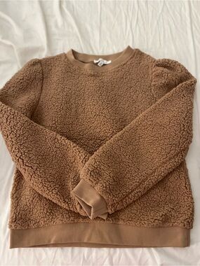 Love Tree Teddy Sherpa Pullover Jacket in Brown